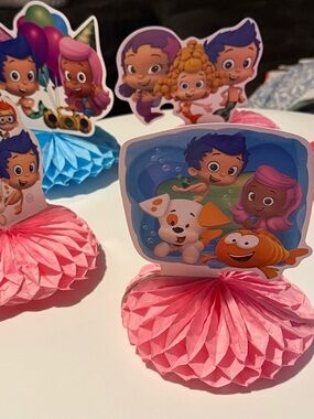 Nickelodeon Bubble Guppies Pink Blue Party Table Centerpieces